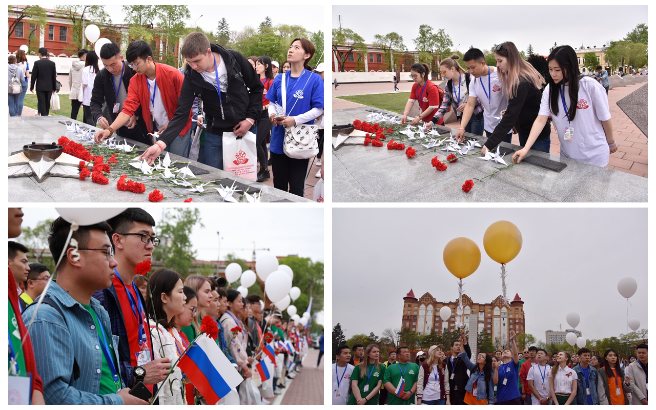 中俄青年祭扫烈士墓